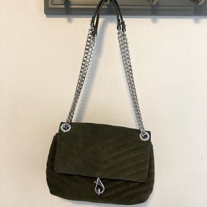 Rebecca Minkoff Olive Green Suede Edie Convertible Crossbody